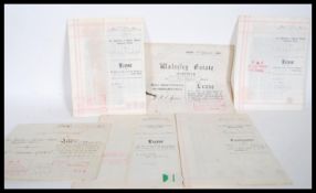 HORFIELD Bristol. Six legal documents on Vellum re