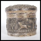 A 20th Century Anglo Indian silver white metal lid