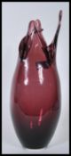 A 20th Century purple amethyst studio glass vase o