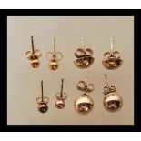 A selection of 9ct gold earrings to include two pa