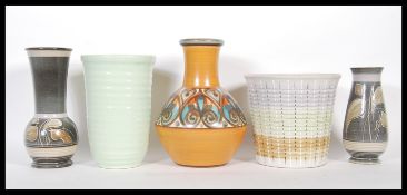 A selection of vintage late 20th Century vases / p