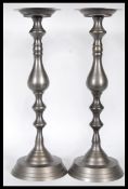 A matching pair of 18th Century style pewter eccle