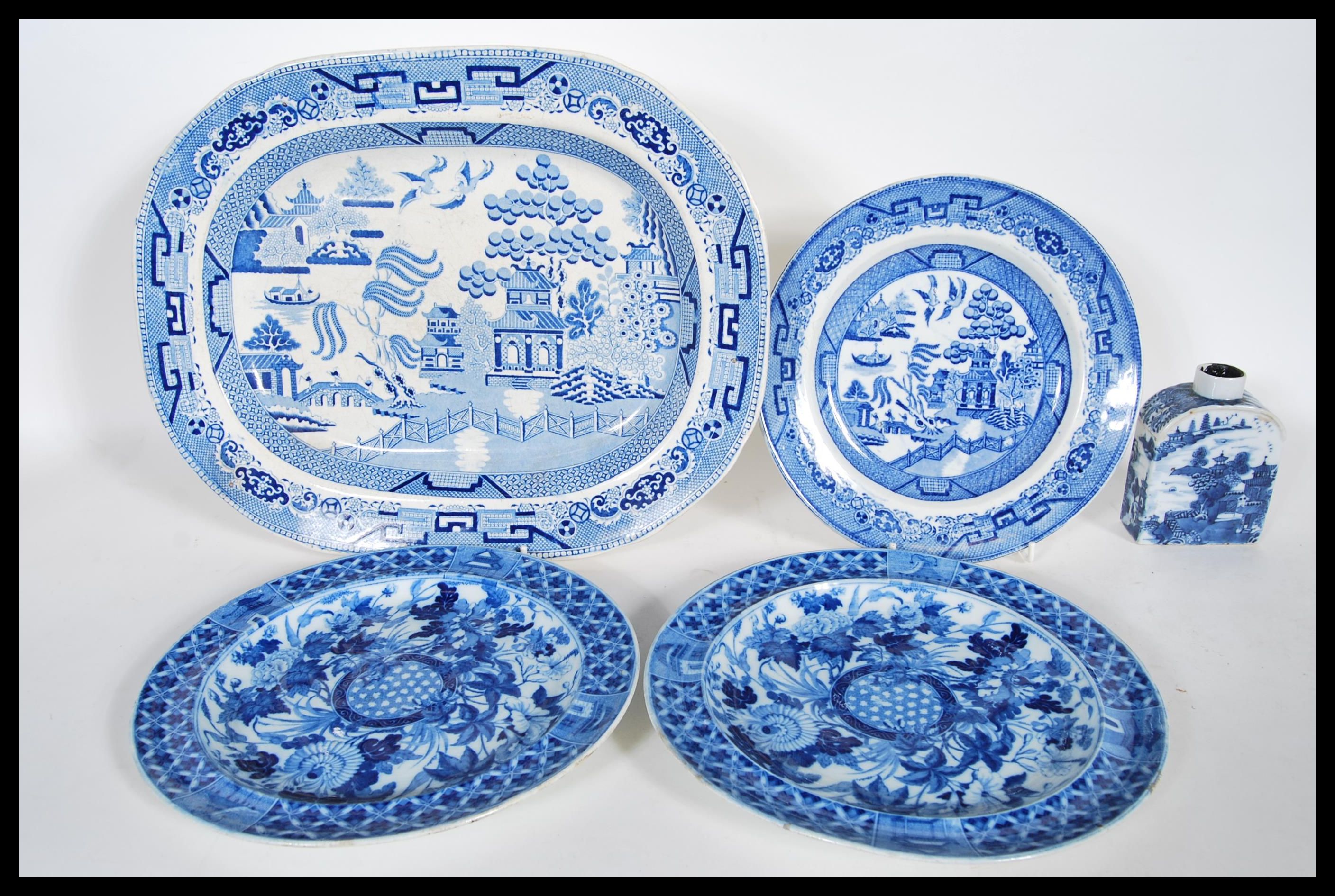 A group of 20th Century blue and white ceramic war