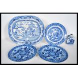 A group of 20th Century blue and white ceramic war
