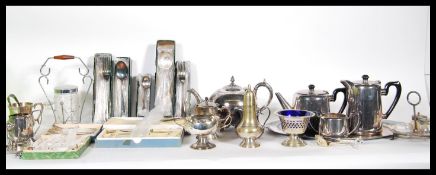 A collection of 20th Century silver plate and flat
