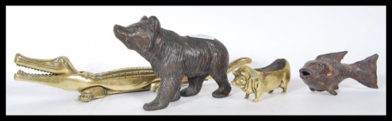 A selection of 20th Century cast metal animals to