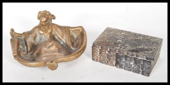 A 19th Century bronze Geisha ashtray with novelty