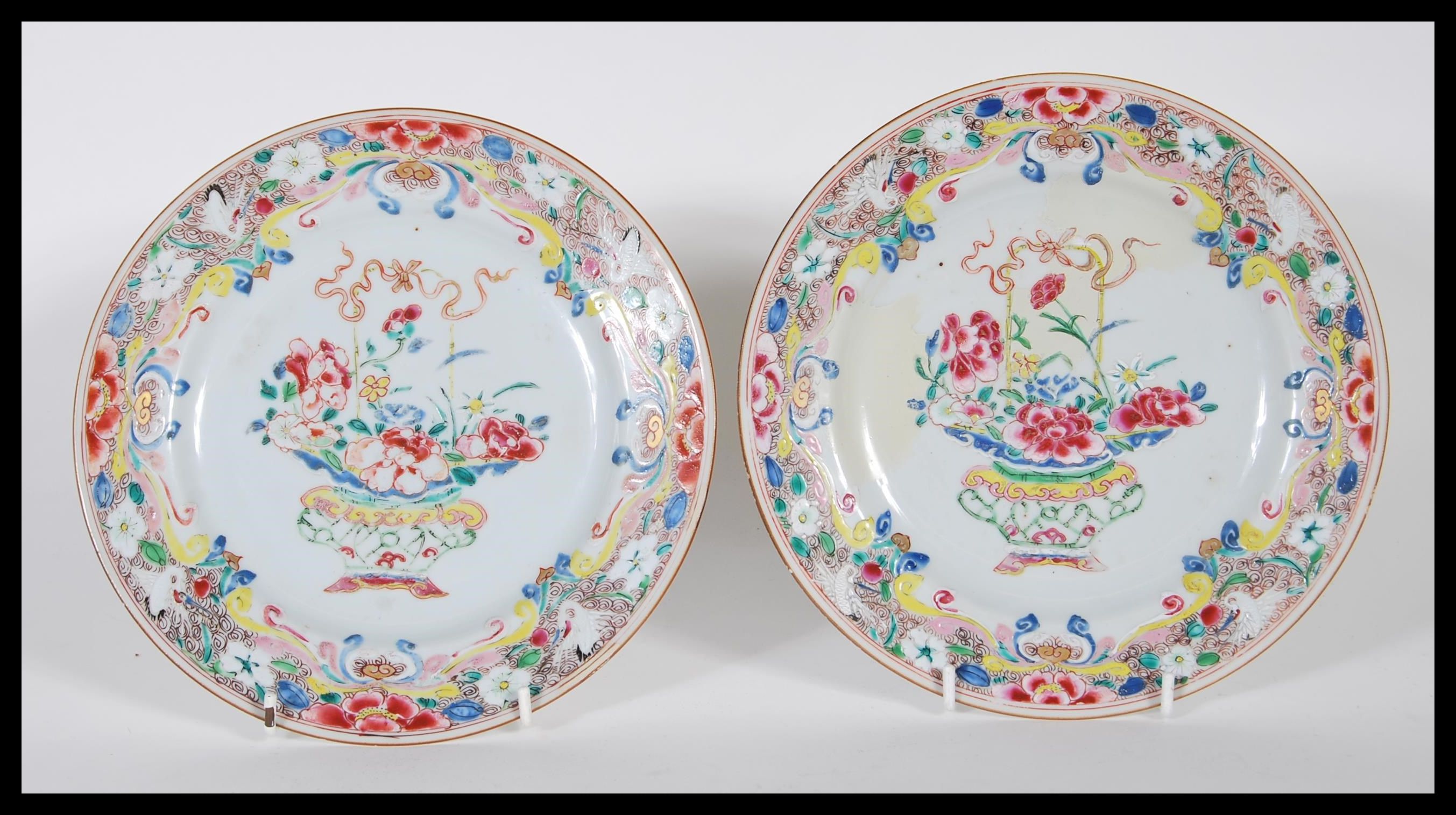 A matching pair of 18th Century Chinese plates hav