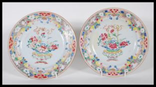 A matching pair of 18th Century Chinese plates hav