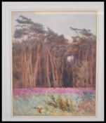 A late 19th century Victorian watercolour painting of a woodland scene with foxgloves, attributed to