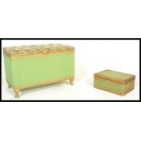 A vintage 20th Century Lloyd Loom Lusty style Ottoman blanket box chest, in the original colourway