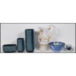 A group of ceramics to include George Jones Abbey blue and white bowl together with a Sevres style