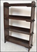 An late 19th Century Victorian antique oak industrial peg jointed ledger bookcase, having twin