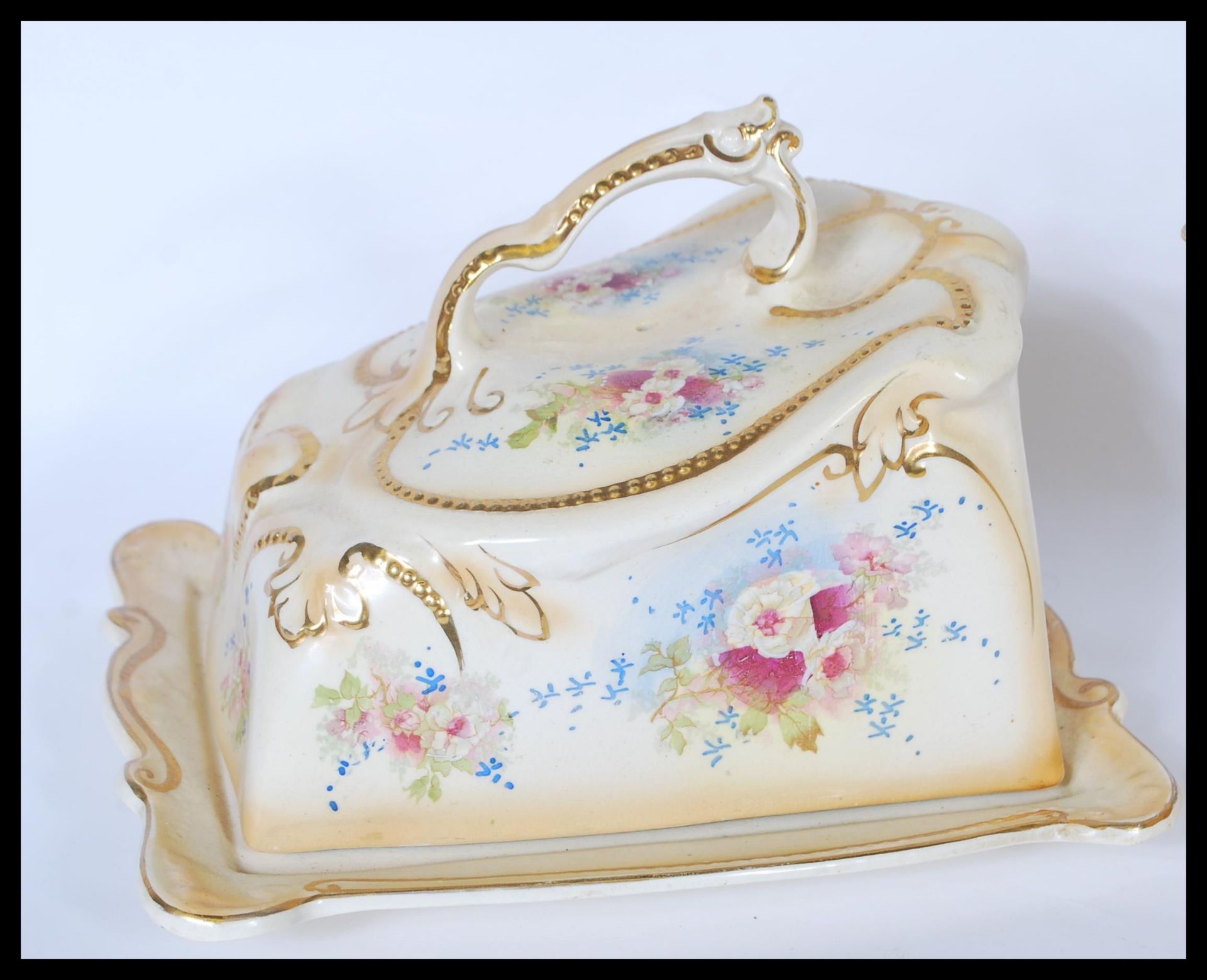 A late 19th / early 20th Century teapot on stand by Wm Adams and Co Crown Semi-Porcelain having - Image 2 of 6