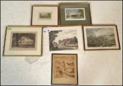 A collection of etchings dating from the 19th Century onwards to include H Brunet Debaines 'Tower of