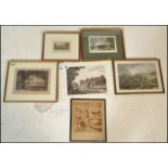 A collection of etchings dating from the 19th Century onwards to include H Brunet Debaines 'Tower of