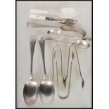 A collection of hallmarked silver flatware to include a pair of Arthur Price & Co Ltd dinner table