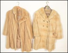 Two vintage retro ladies fur coats to include a Calman Links of London mink coat along with