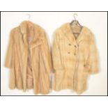 Two vintage retro ladies fur coats to include a Calman Links of London mink coat along with