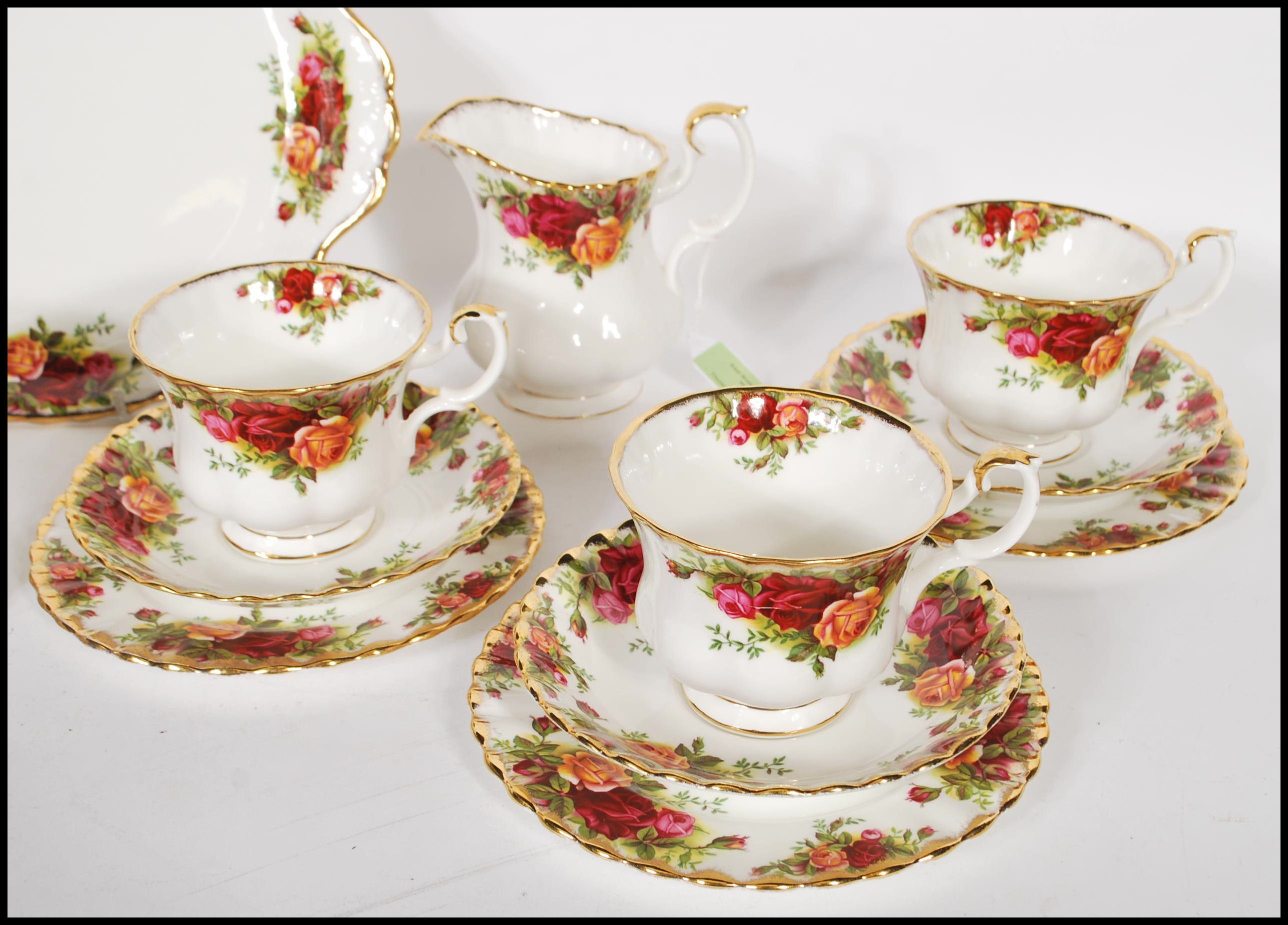 A 20th Century Old Country Roses First tea service consisting of six cups saucers and side plates, - Image 5 of 7