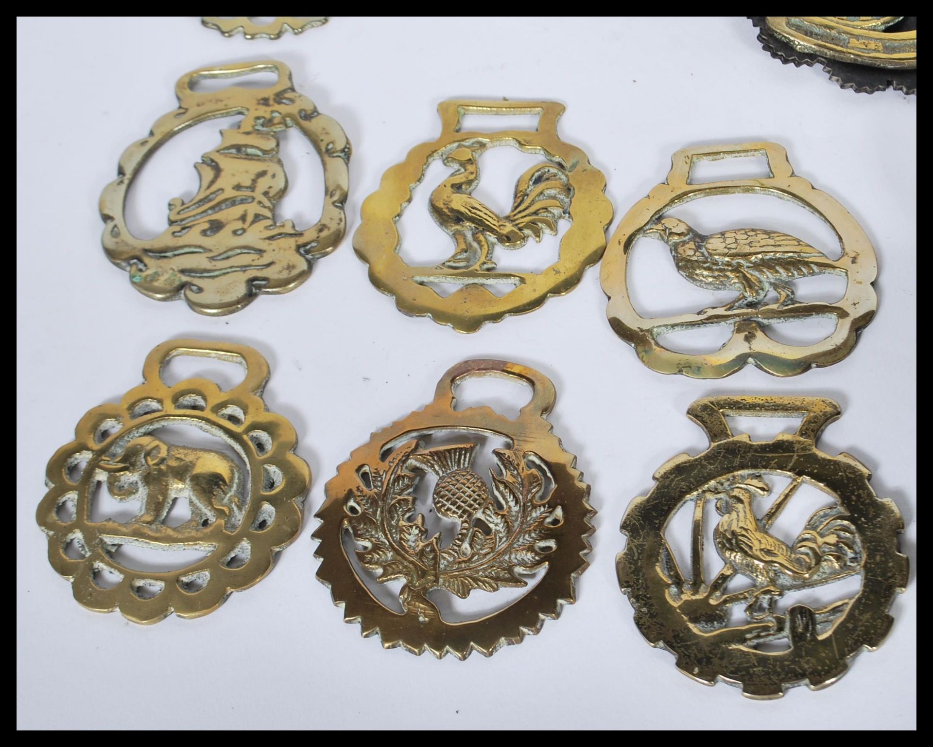 A collection of 20th Century horse brasses to include souvenir badges for Stratford upon Avon, - Image 10 of 11