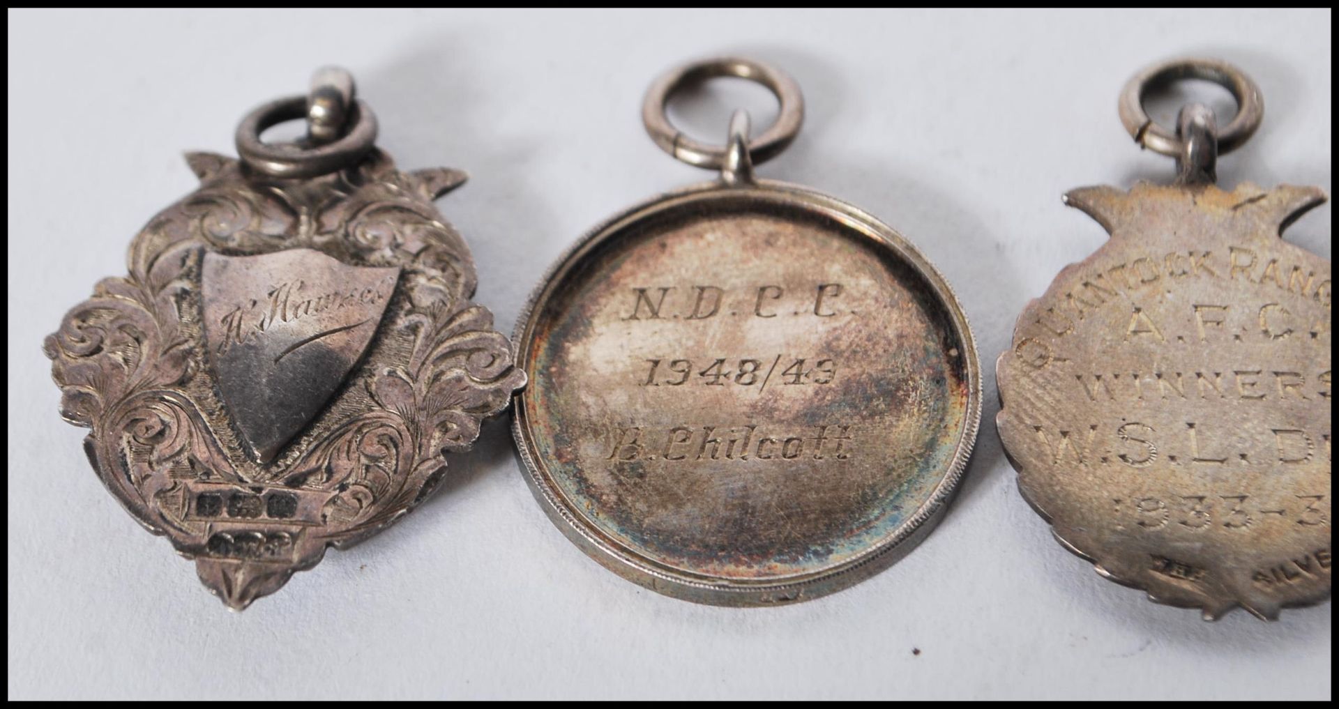 A collection of early 20th Century silver hallmarked sporting fob medals, two having gold plated - Image 6 of 8