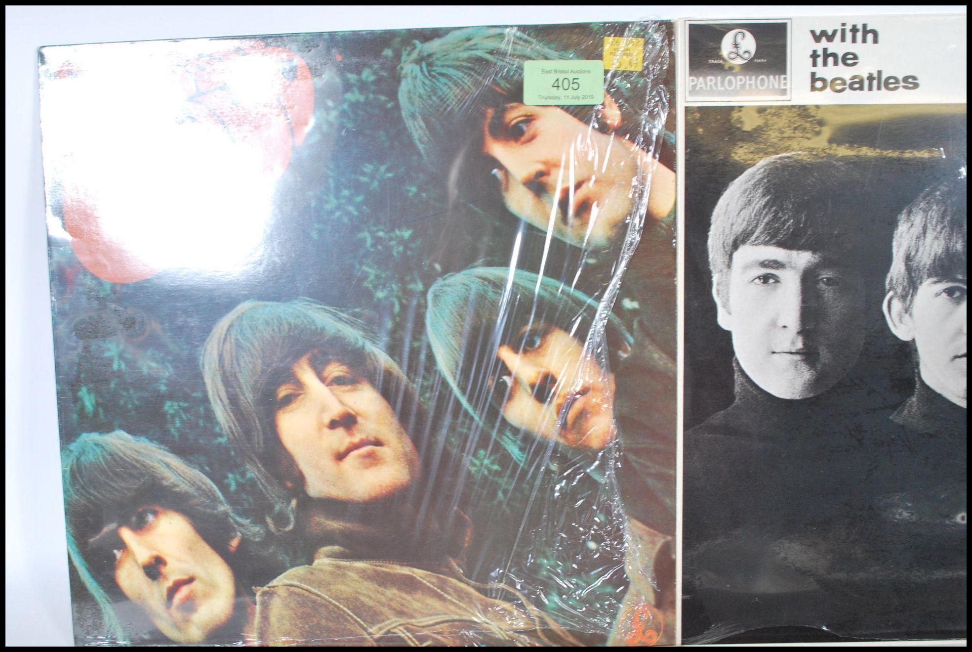 A collection of six vinyl long play LP album records by The Beatles to include Rubber Soul, Love - Bild 2 aus 7