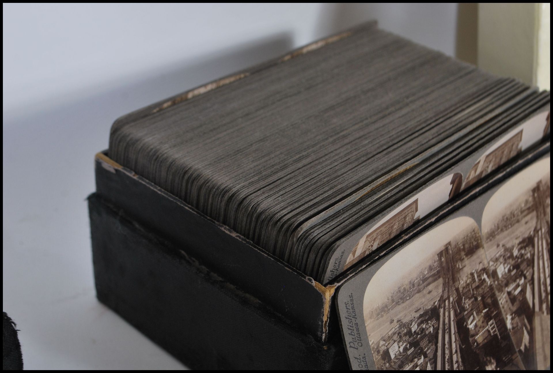 A late 19th Century Victorian rosewood 3D Stereoscope viewer together with a collection of slides - Image 5 of 10
