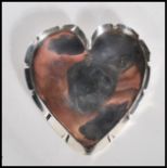 A 19th Century Victorian silver hallmarked pin dish modelled in the shape of a heart, London assay