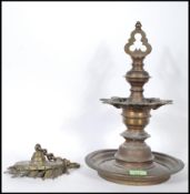 A large VIctorian 19th century solid heavy brass catholic hanging ecclesiastical incense burner. The