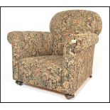 A late 19th century Victorian Chesterfield armchair having barrel  and back rest  being raised on