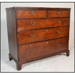 A good 18th / early 19th century large North Country cross banded chest of drawers . Raised on