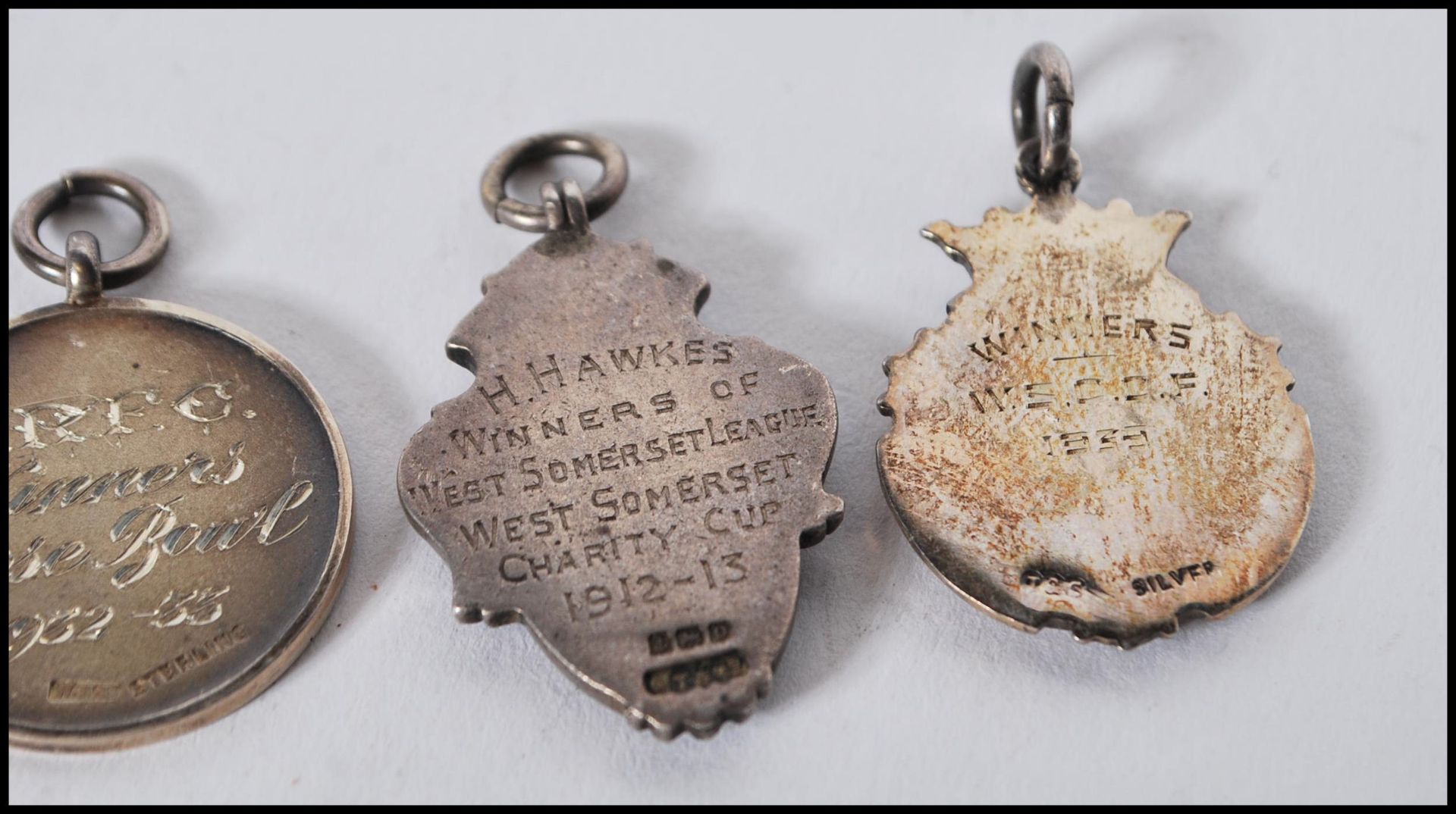 A collection of early 20th Century silver hallmarked sporting fob medals, two having gold plated - Image 8 of 8