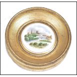19TH CENTURY ROYAL WORCESTER POT LID - PUCE MARKED