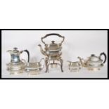 A very rare Edwardian silver hallmarked five / 5 piece coffee and tea service by Joseph Rogers