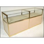 A 20th century large shop  / haberdashery display cabinet. The rectangular body with glass display