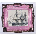 A 19th Century Sunderland pink Lustre rectangular