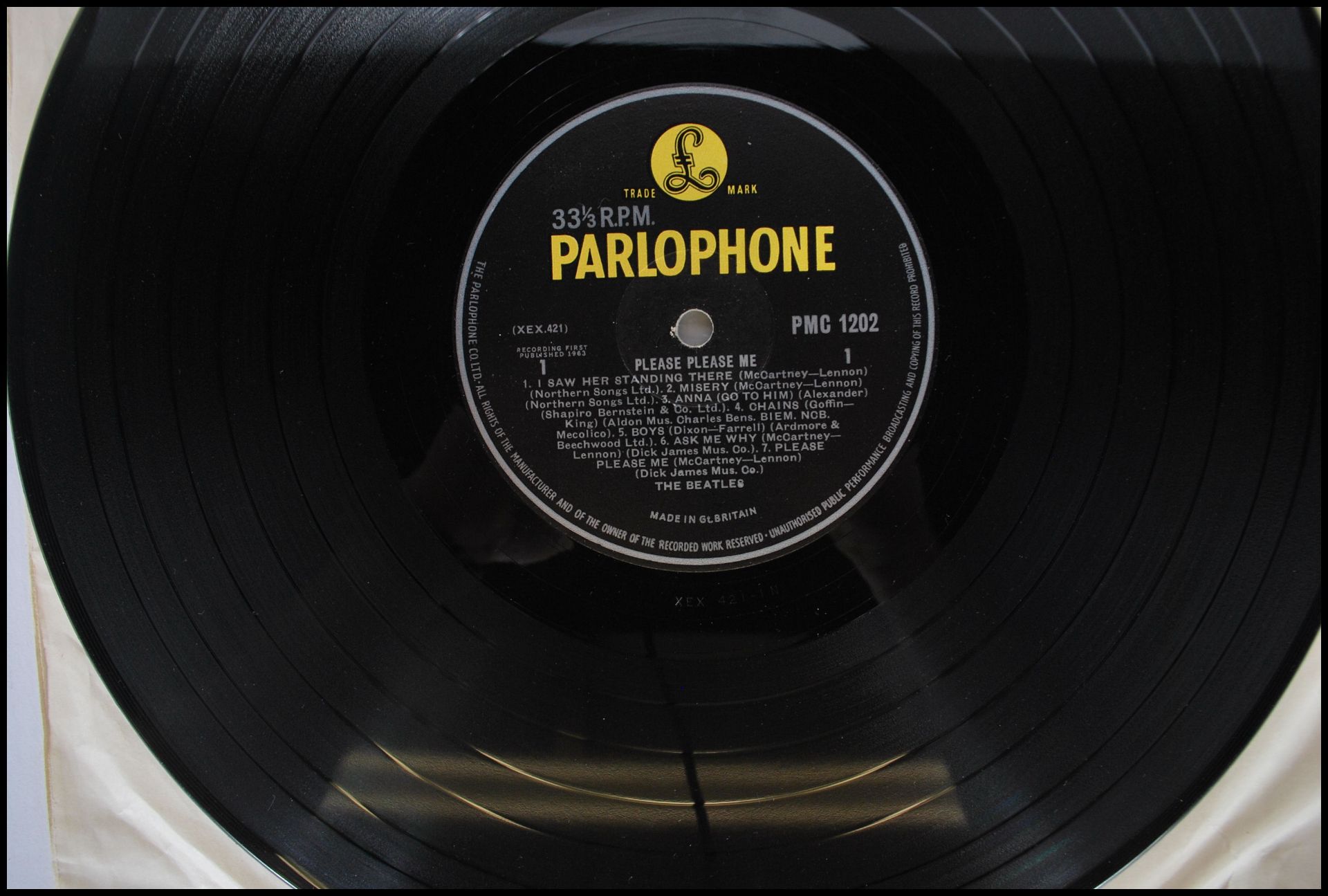 Vinyl long play LP record album by The Beatles - Please Please Me 1st pressing Mono, Parlophone - Bild 4 aus 6