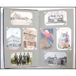 Postcard collection (304) in Edwardian Art Nouveau style album. Diverse range of antique / vintage