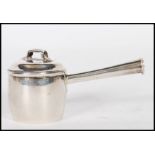 A Chester hallmarked miniature saucepan pepper pot / pepperette. The base with hallmarks for Chester