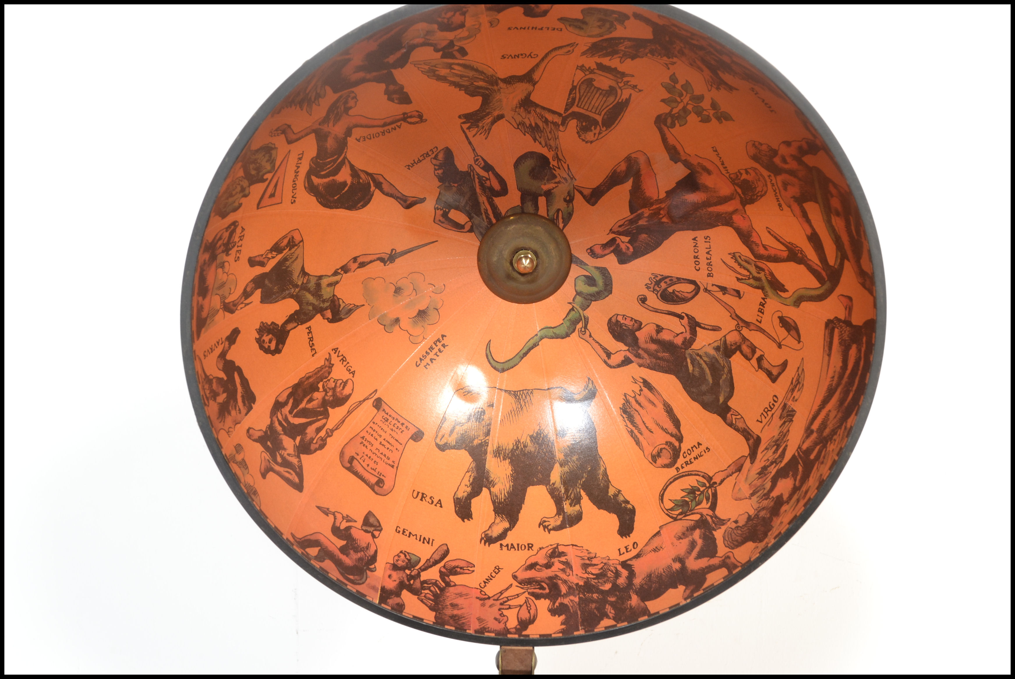 An antique style floor standing cocktail drinks cabinet in the form of a terrestrial globe with - Image 5 of 7