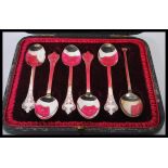 A cased set of 20th century silver hallmarked teaspoons complete in the original presentation