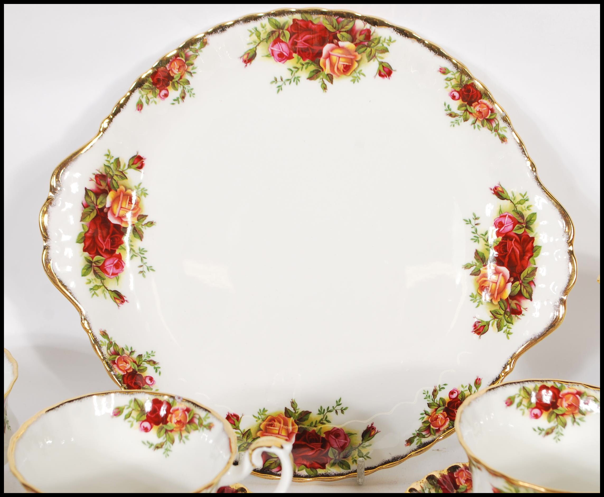 A 20th Century Old Country Roses First tea service consisting of six cups saucers and side plates, - Image 4 of 7