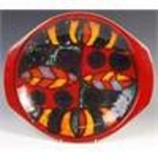 POOLE DELPHIS 1970'S VOLCAN GLAZED SERVING PLATE BY ANGELA WYBURGH