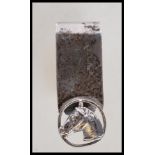 A silver hallmarked money clip having a pierced decoration horse portrait. Bears import hallmarks to