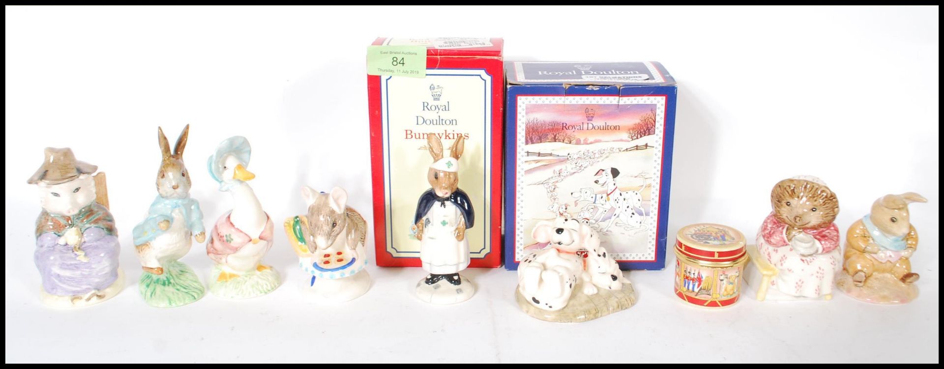 A collection of Beatrix Potter Bunnykins figures to include figures by Beswick, Royal albert etc