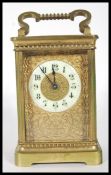 A early 20th Century brass French carriage clock h