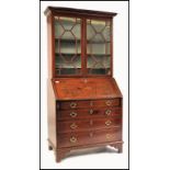 A GEORGE III 18TH CENTURY MAHOGANY INLAID BUREAU B