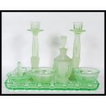 An early 20th Century Art Deco 1930's green glass