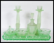 An early 20th Century Art Deco 1930's green glass